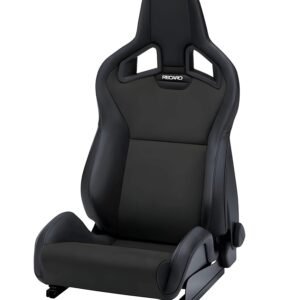 RECARO Dynamic Series Sportster CS Driver Seat in Leather Black / Leather Carbon with Silver Logo [410.100.3167]