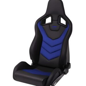 RECARO Dynamic Series Sportster GT Driver Seat in Black Vinyl / Blue Suede [410.1GT.3165]