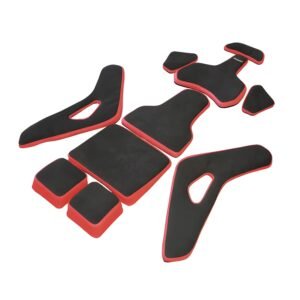 RECARO Race Series Podium Left-Pad Set (large) in Alcantara Black / Leather Red [7228656.62.1B22]